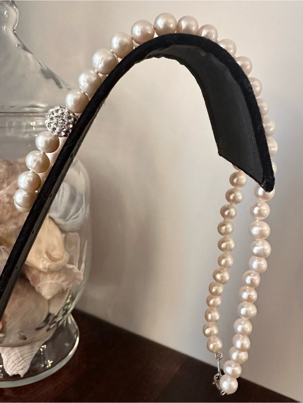 Freshwater pearl & sterling necklace, 18in - Picture 5 of 7
